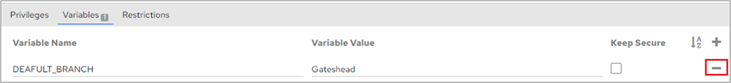 Remove icon next to a variable