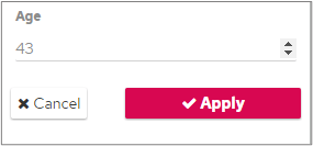 Number picker filter