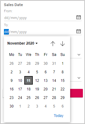 Date Range filter