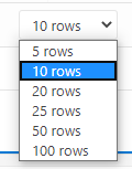 Rows-per-page dropdown