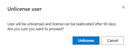 The Status toggle used to mark a user for unlicensing