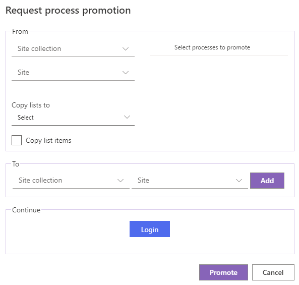 Bulk process promotion dialogue
