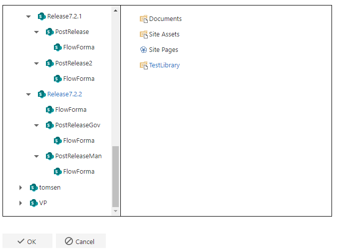 Document library selector