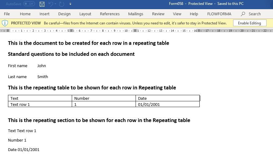 First generated document