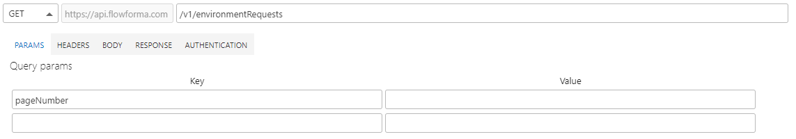 Query parameters configuration