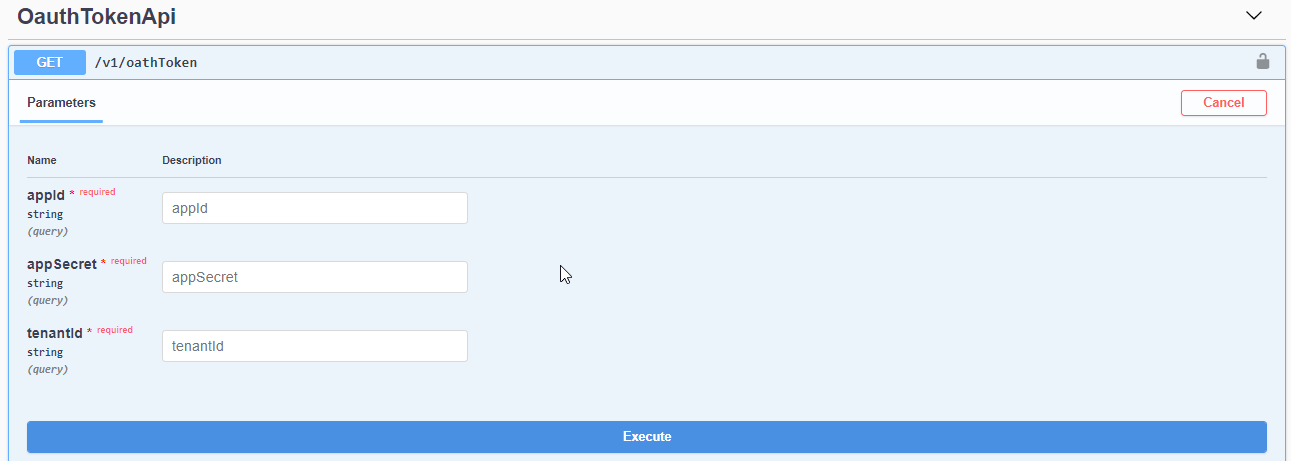Access token request in Swagger