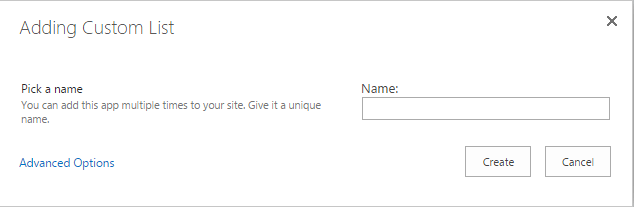 Add a name to the list and create