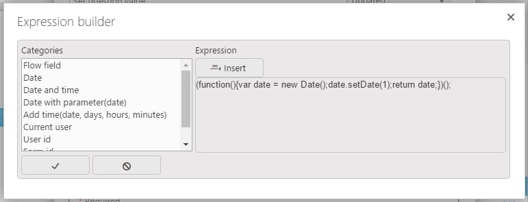 Set question value rule using a javascript function to set the date