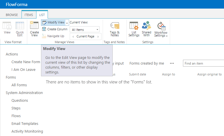 Modify View