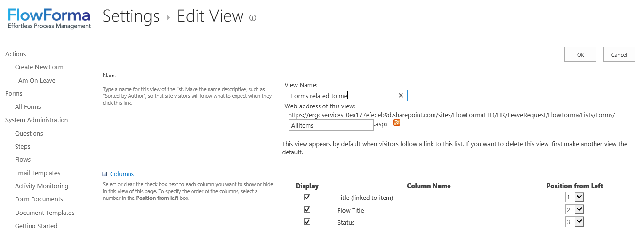 Change view name