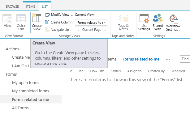 Create view
