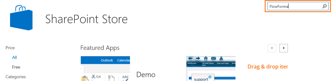 FlowForma search results