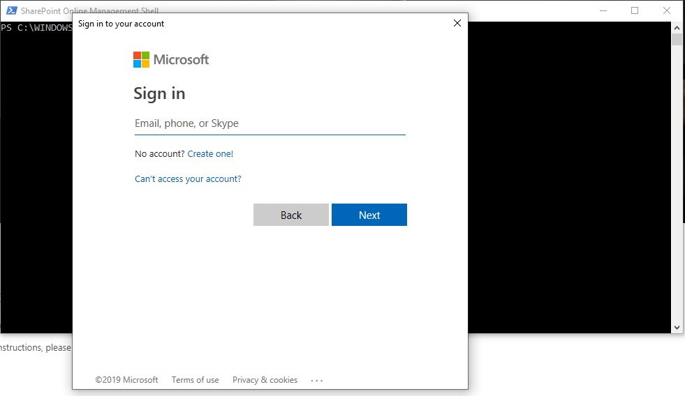 SharePoint Online sign in