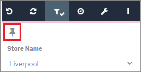 Pinned page filter section