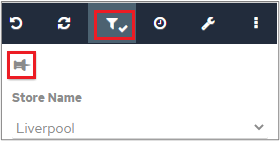 Unpinned page filter section