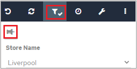 Unpinned page filter section