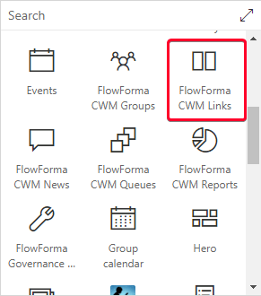 FlowForma CWM Links webpart in gallery