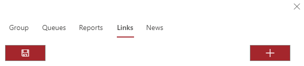 Links section in configuration panel