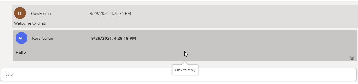 Replying to a chat message