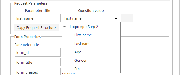 Question value drop down