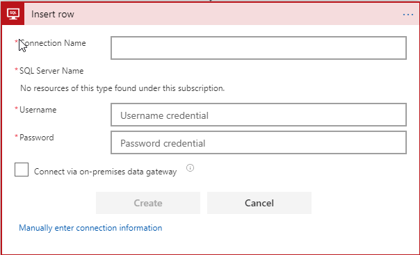 SQL server connection details