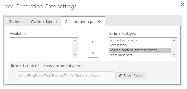 Select folder for related content