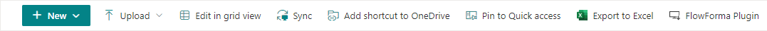 The FlowForma Plugin option in the document templates toolbar
