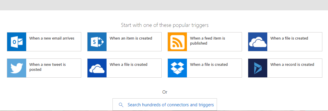 Select trigger when an item is created