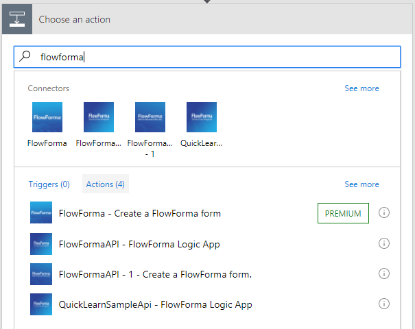Search for FlowForma premium connector