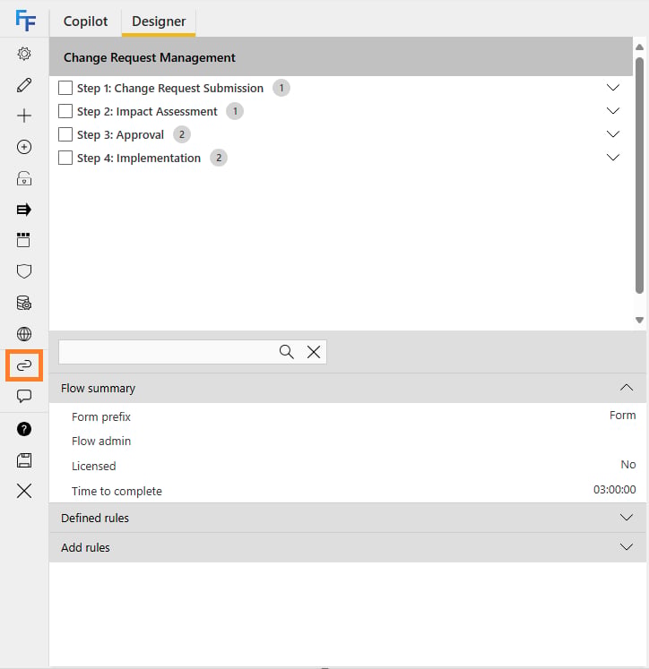 Validate icon in the Flow Designer