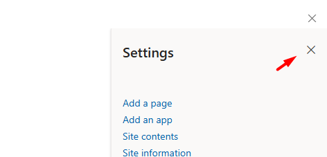 Settings menu