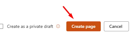 Create page button