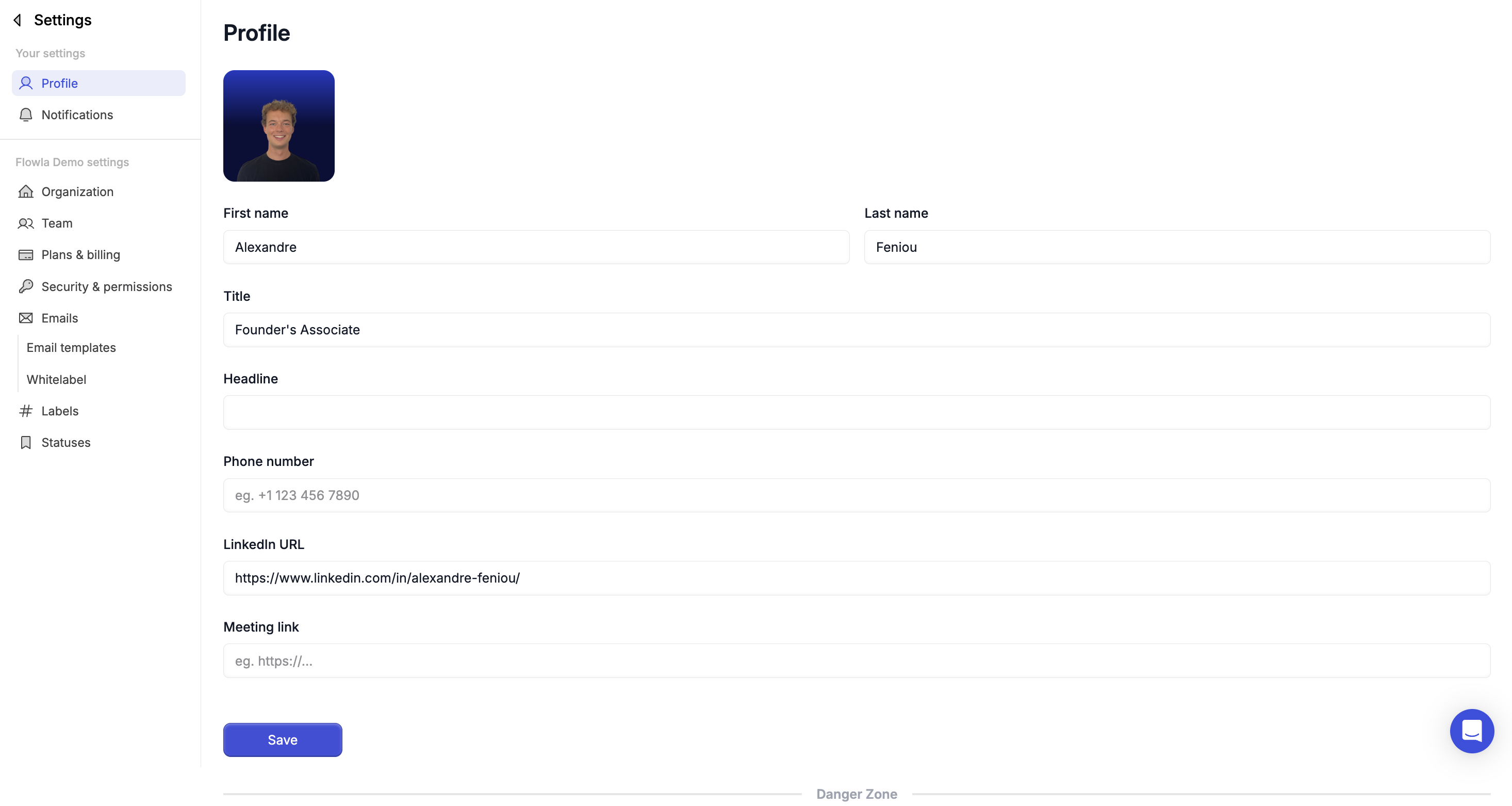 Set up your profile - Flowla