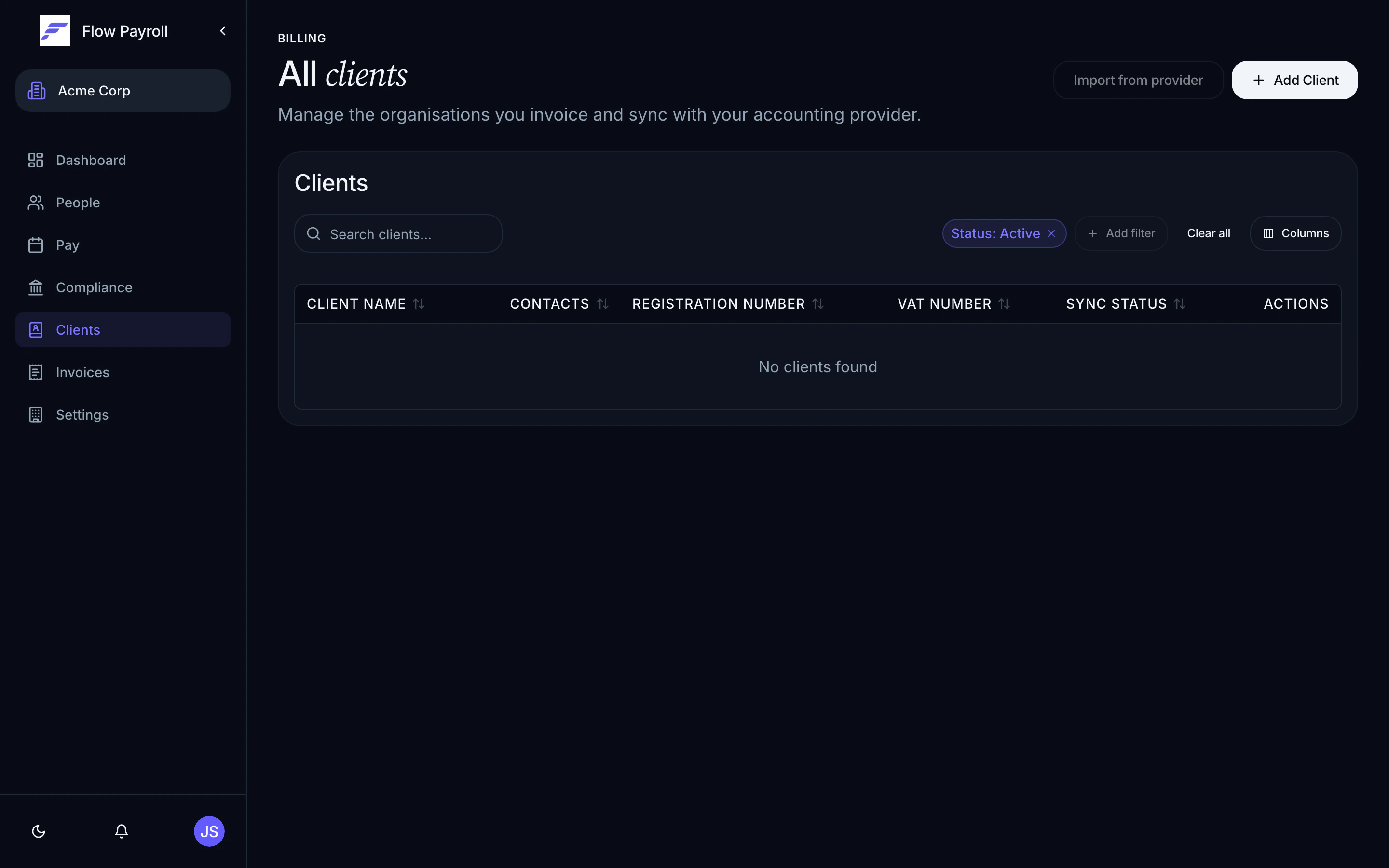 Clients list
