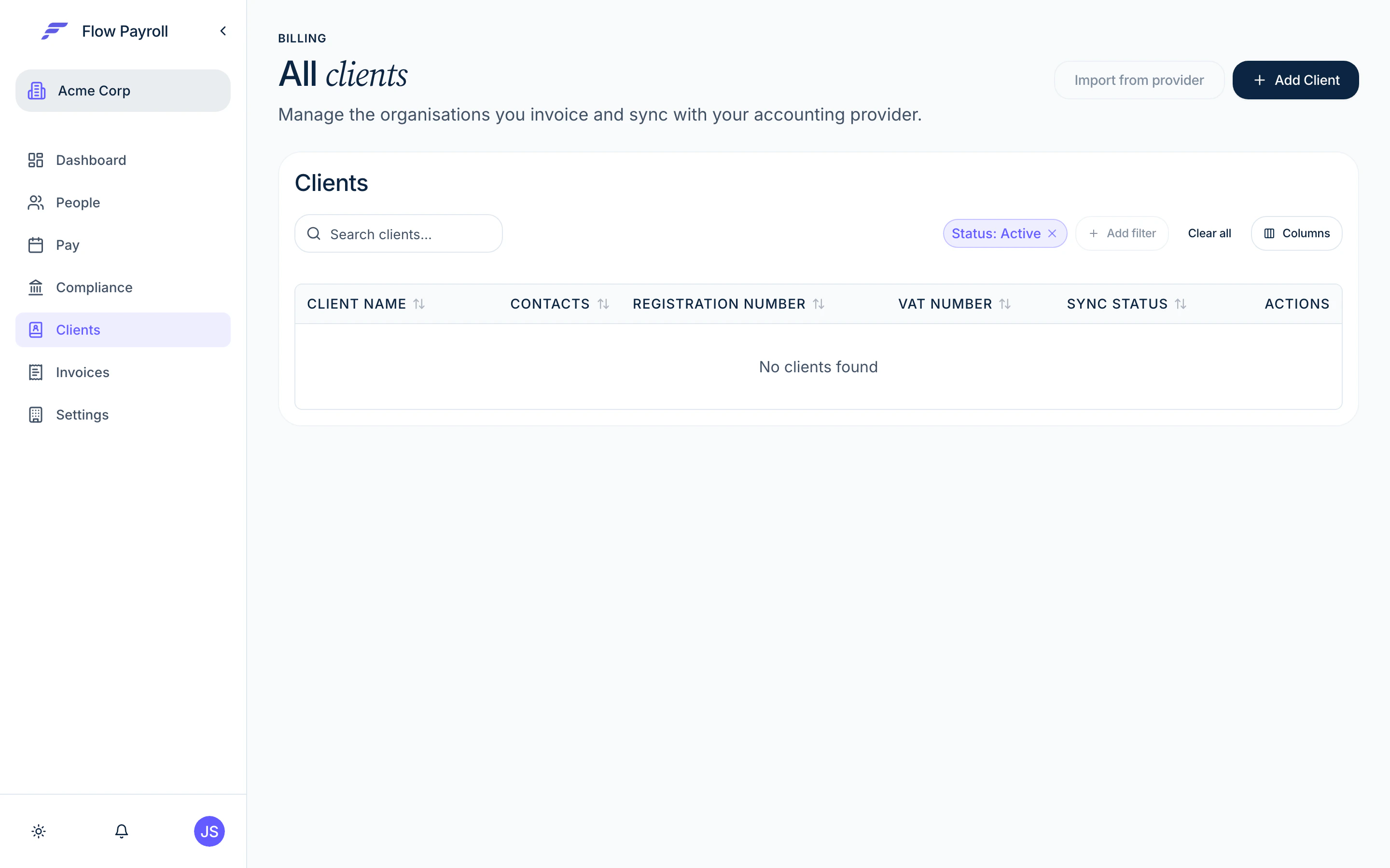 Clients list