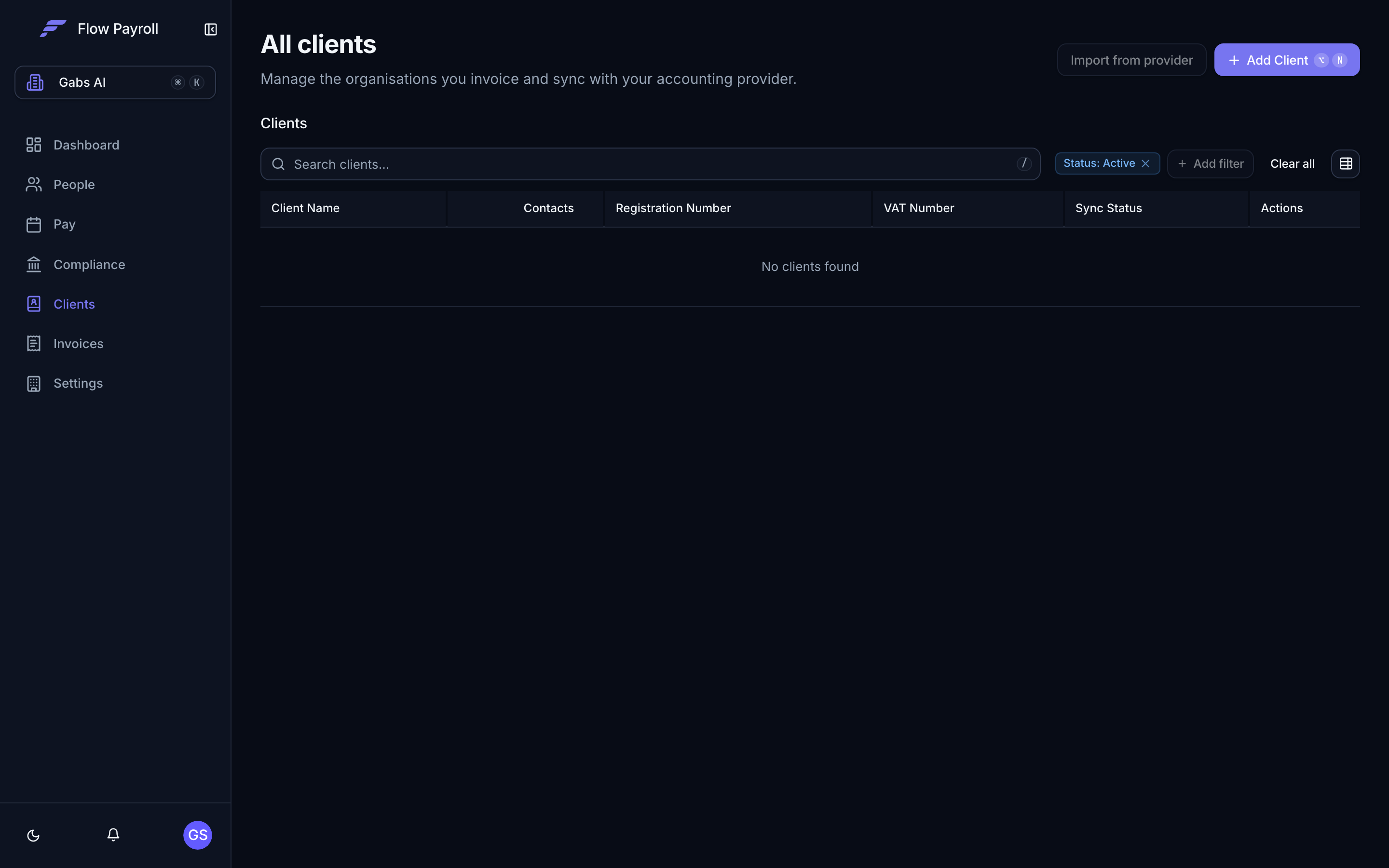 Clients list