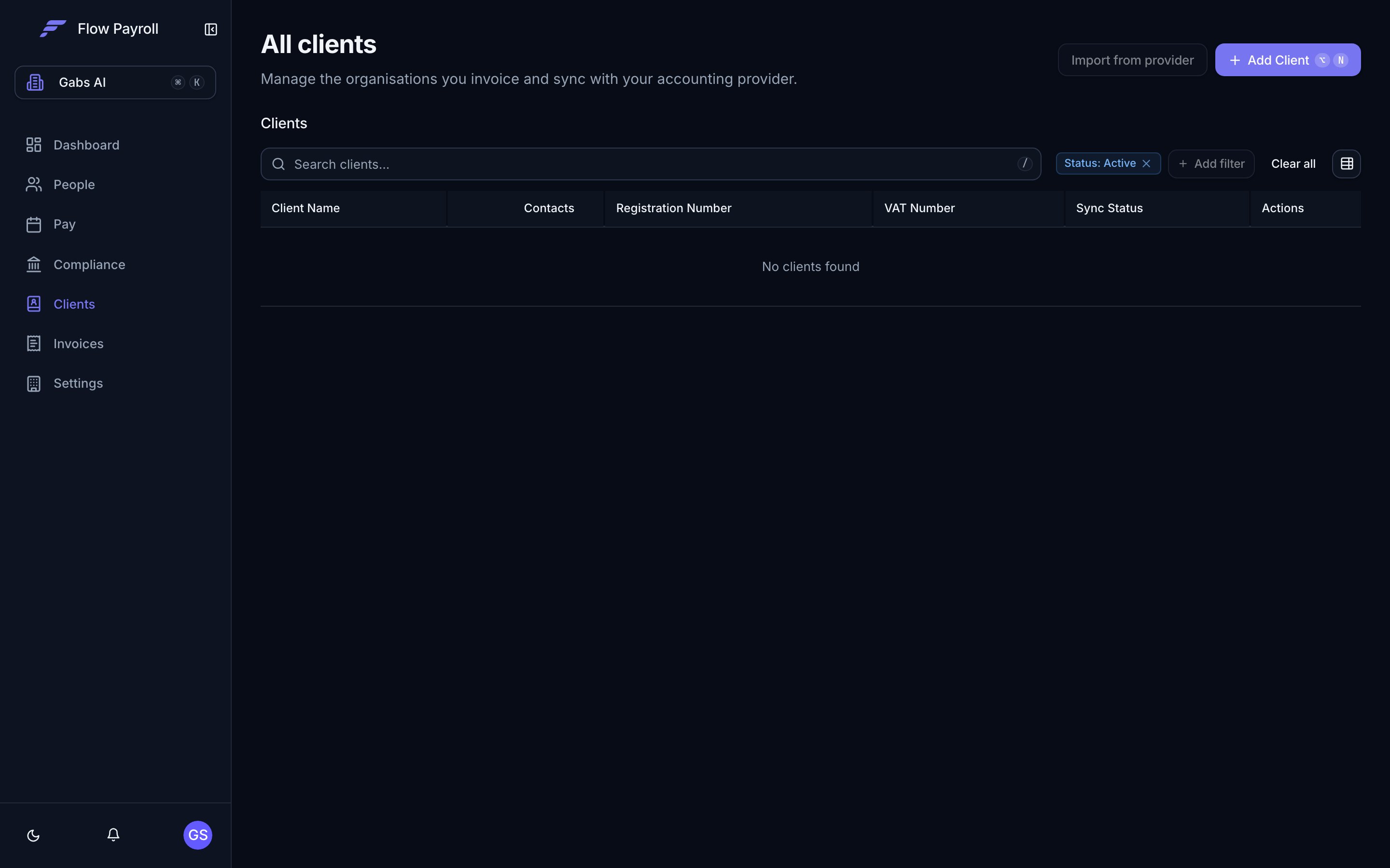Clients list
