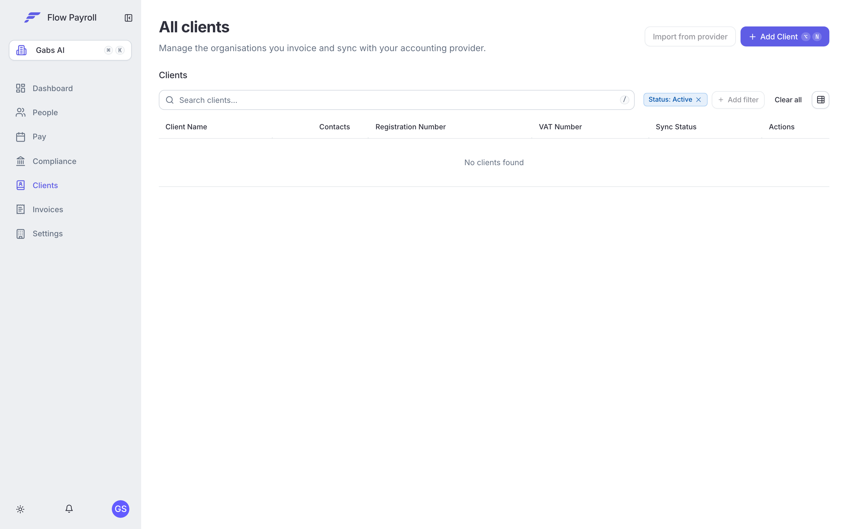 Clients list