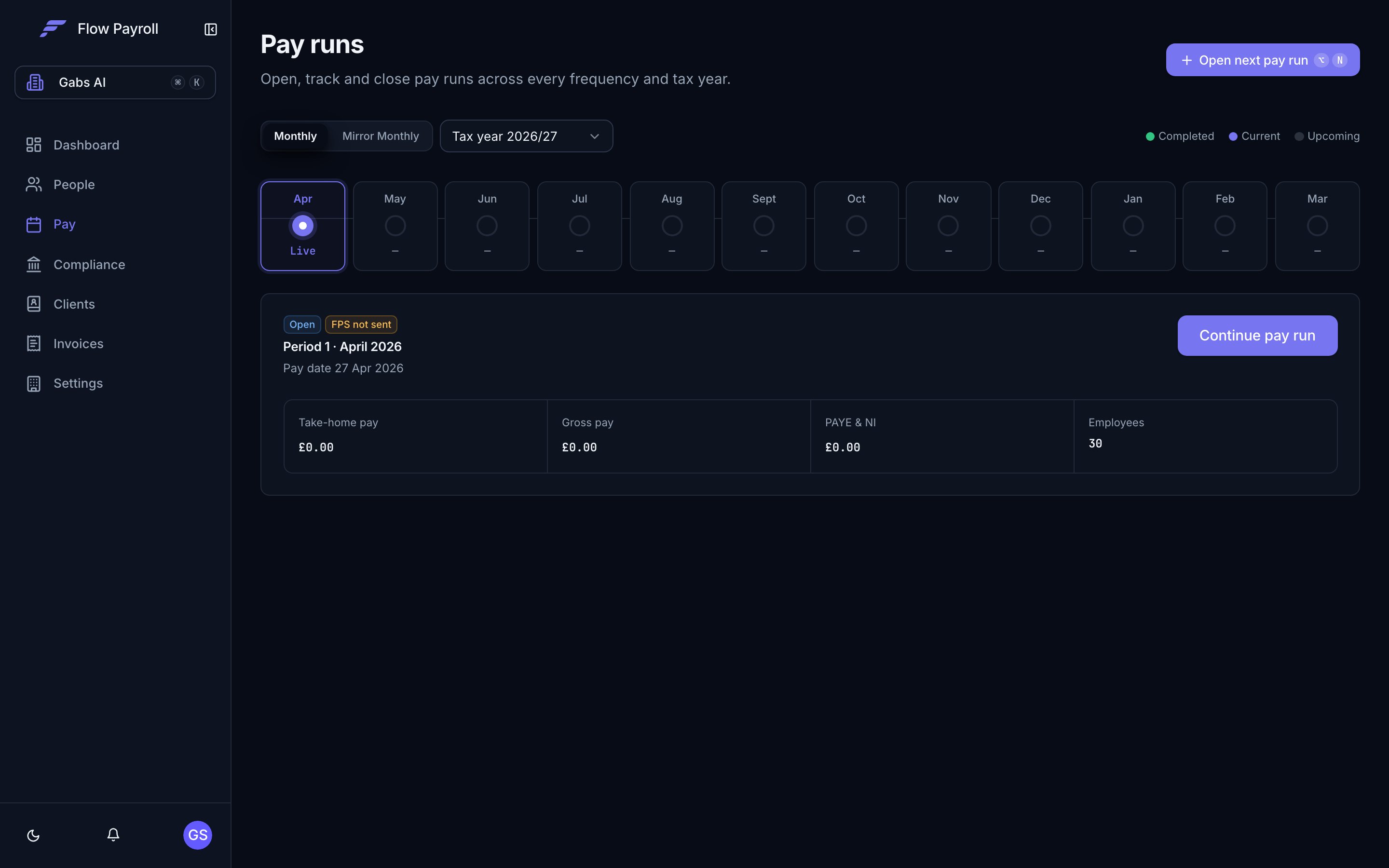 Pay runs in progress