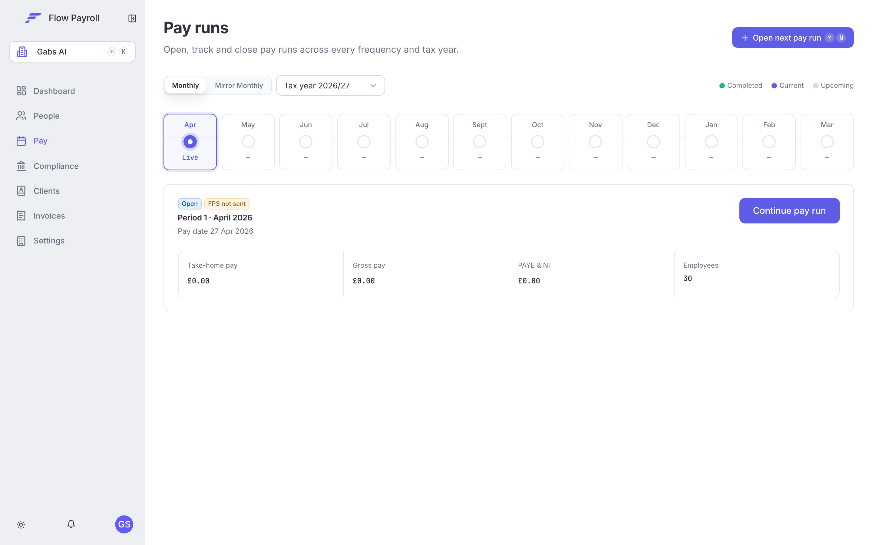 Pay runs in progress