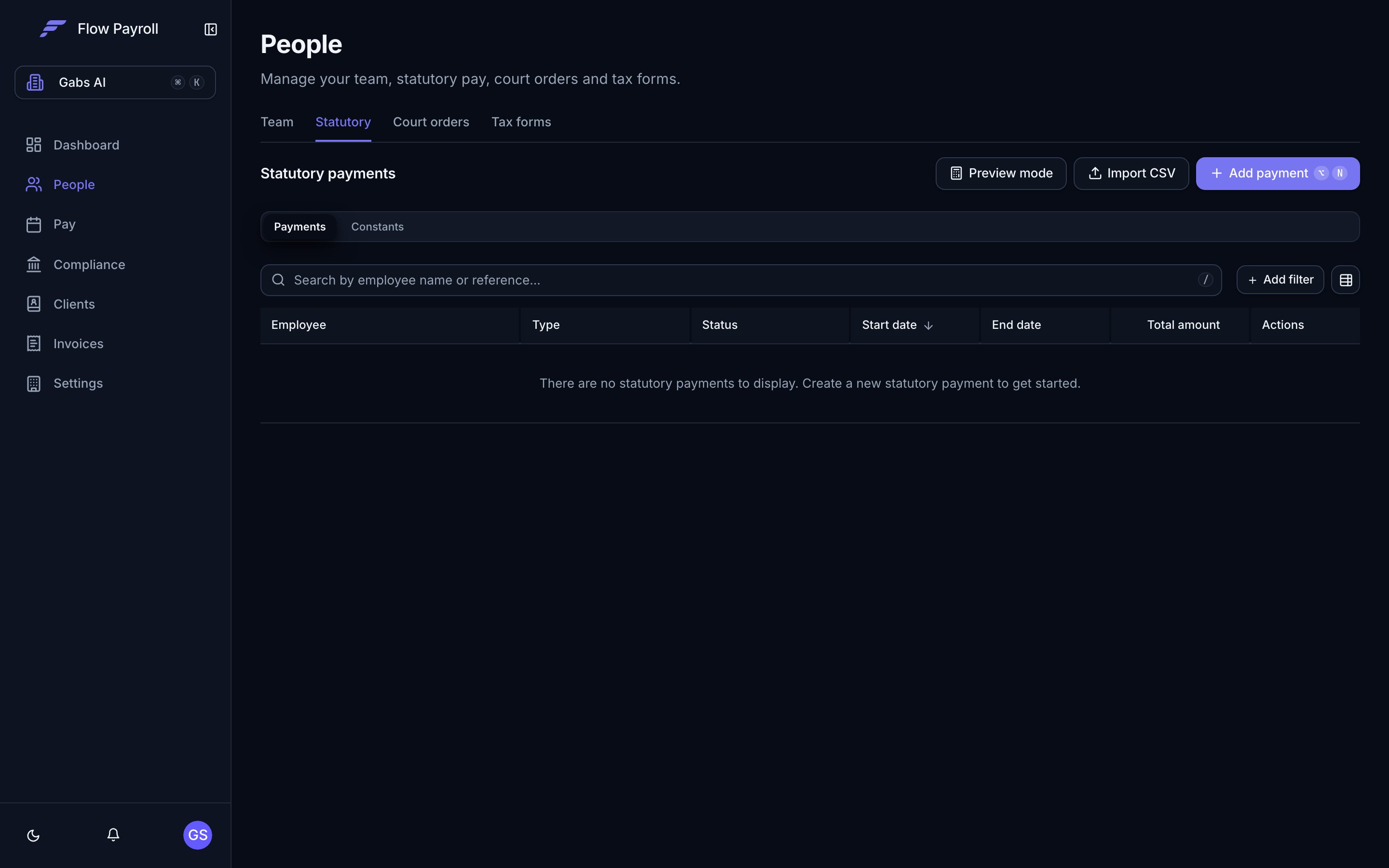 Statutory payments