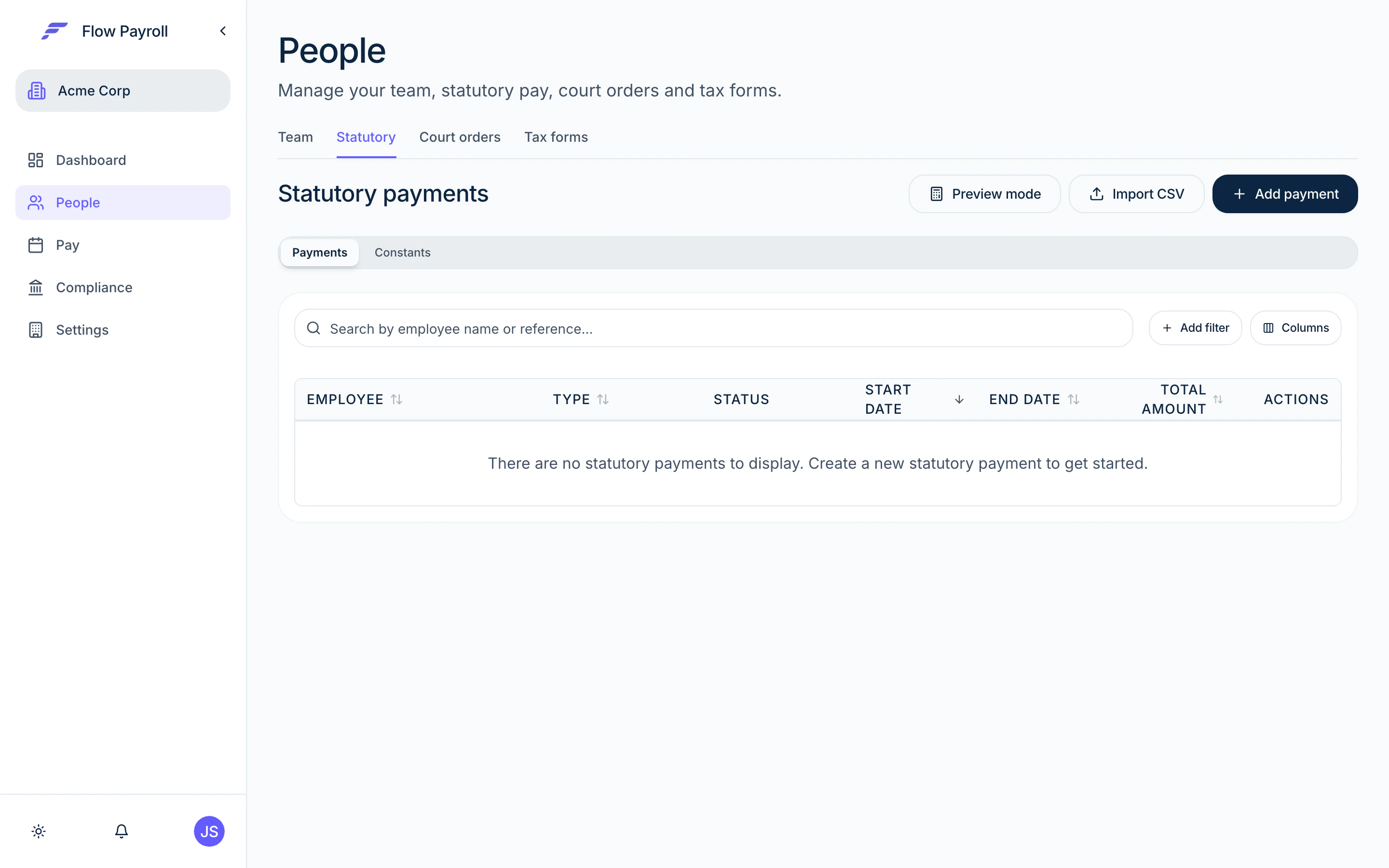 Statutory payments