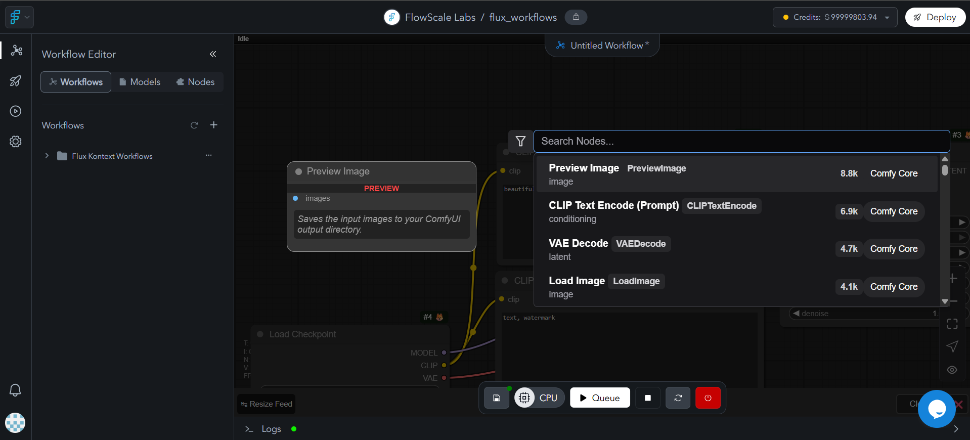Modify the workflow by adding, removing, or connecting nodes as needed