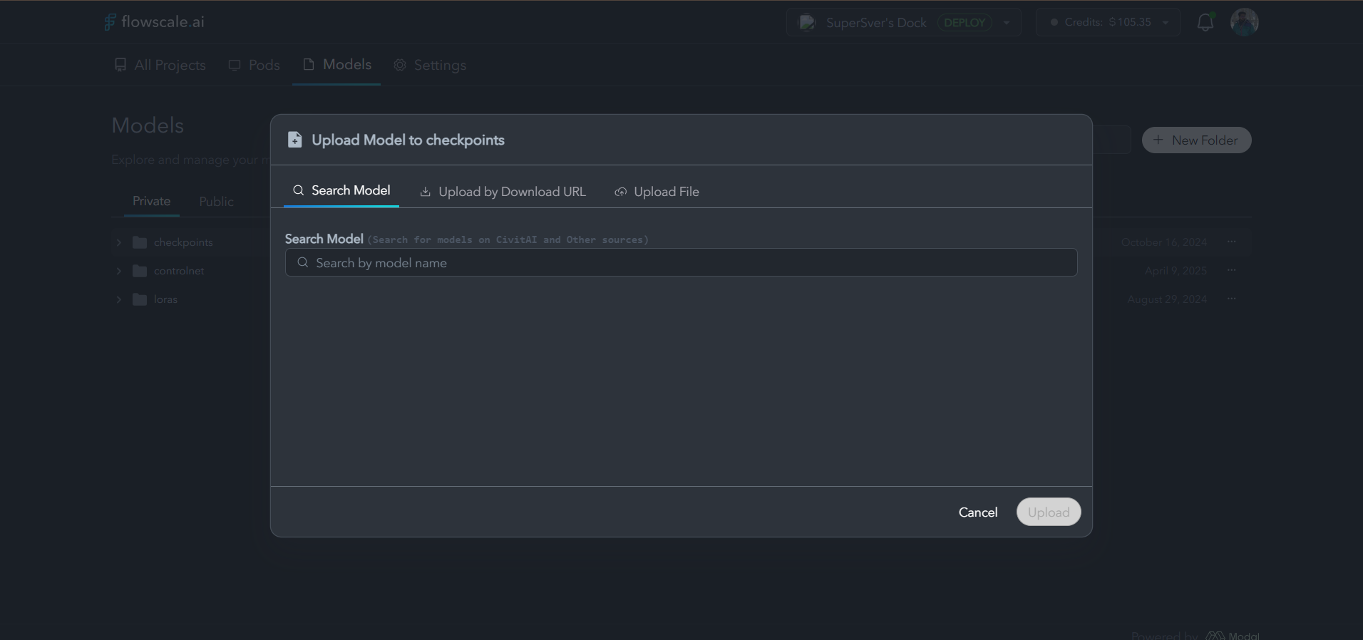 search models interface