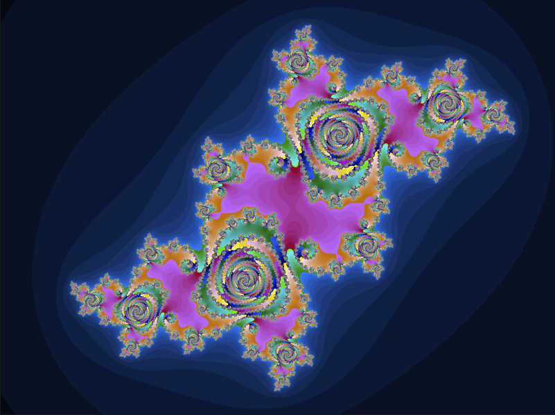 Julia set rendering generated by the CUDA Mandelbrot sample