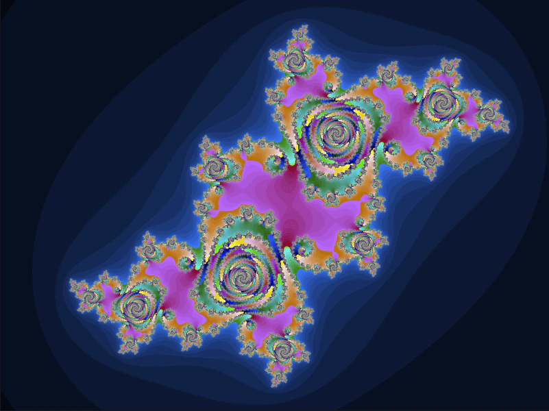 Julia set rendering generated by the CUDA Mandelbrot sample