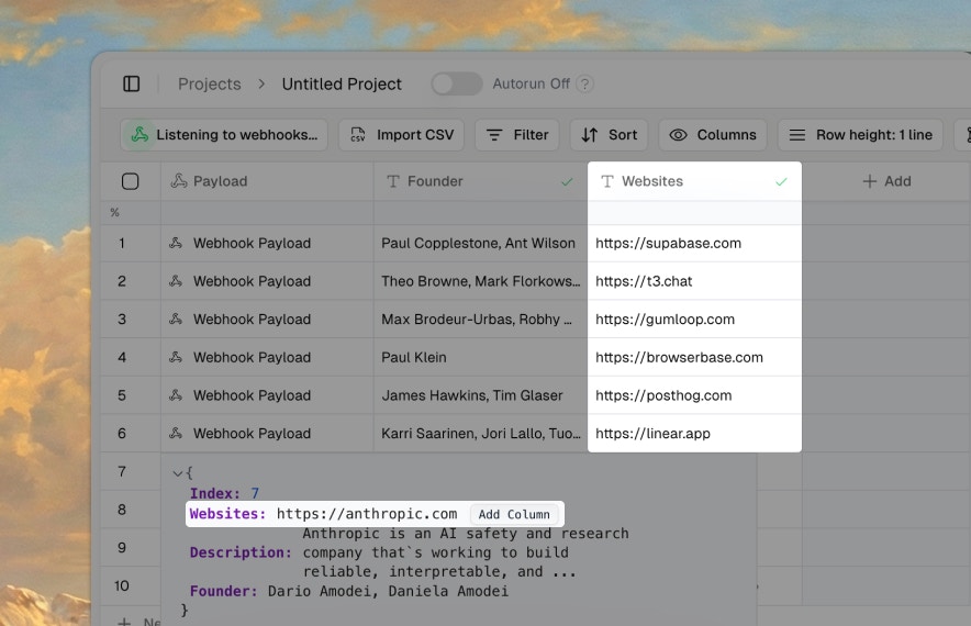 Reference column extracting a JSON field