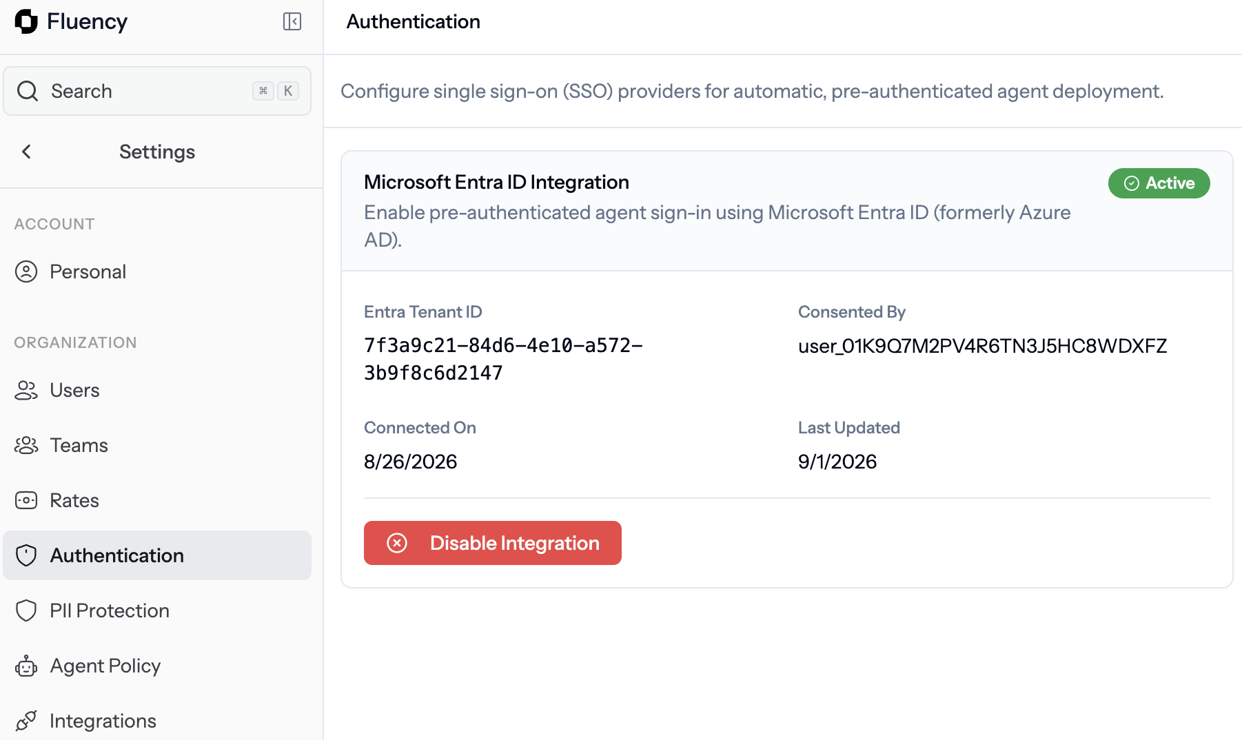 Authentication settings with Microsoft Entra ID connected