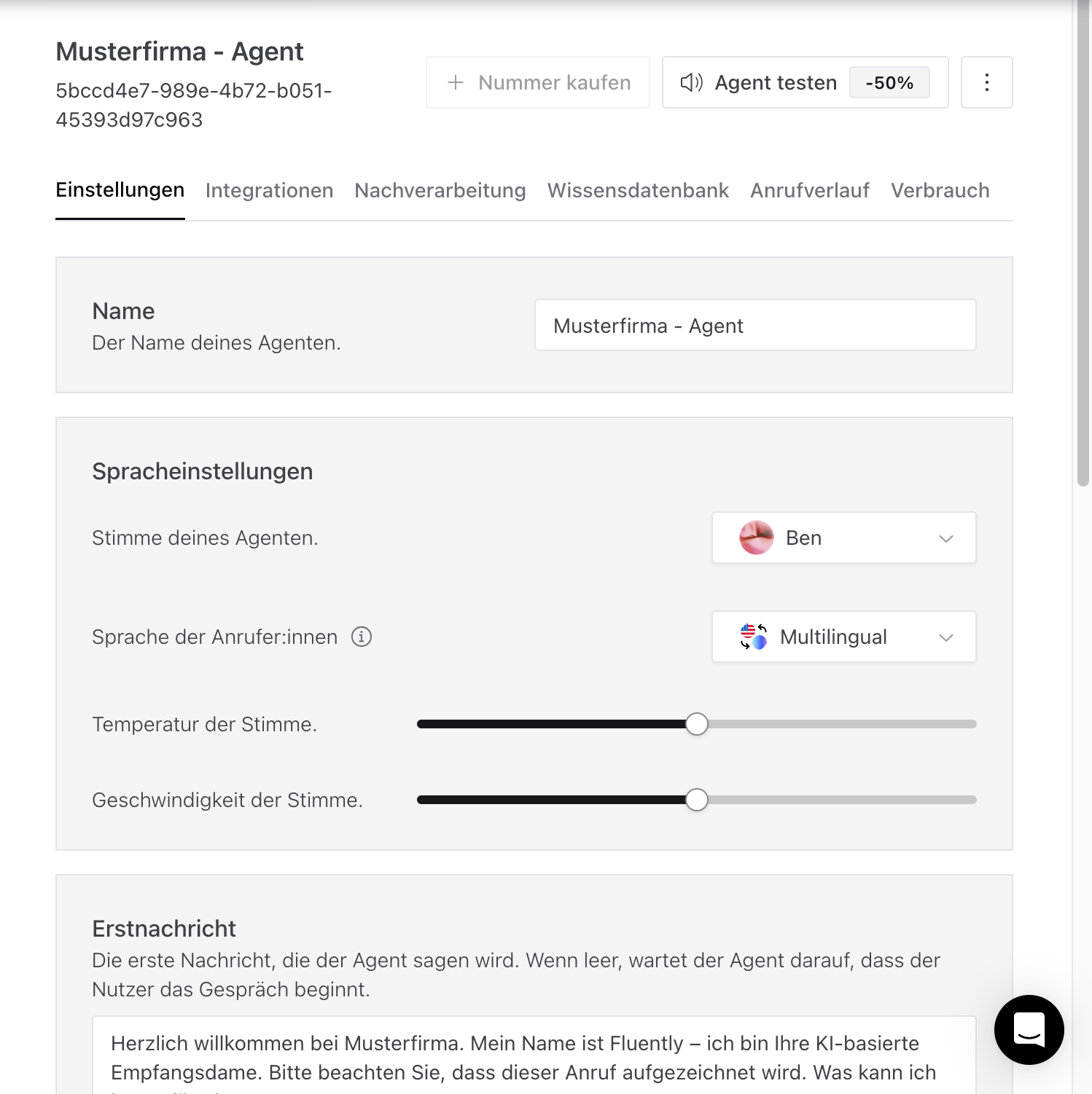 Agent Übersicht