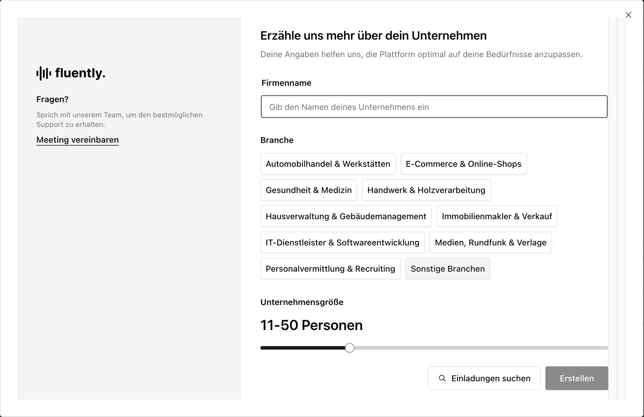 Unternehmen erstellen